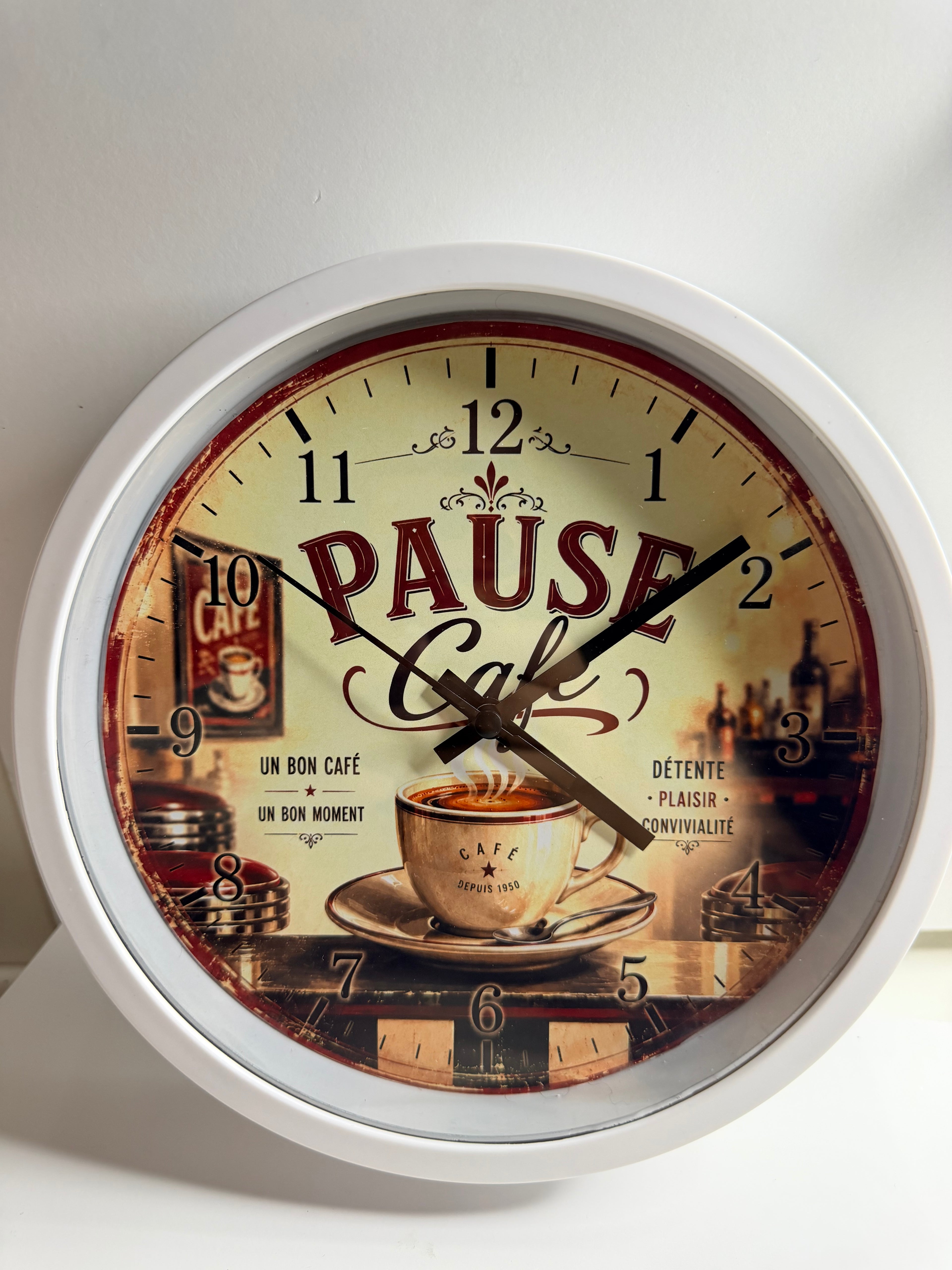 Horloge Murale Vintage « Pause Café » ☕📜