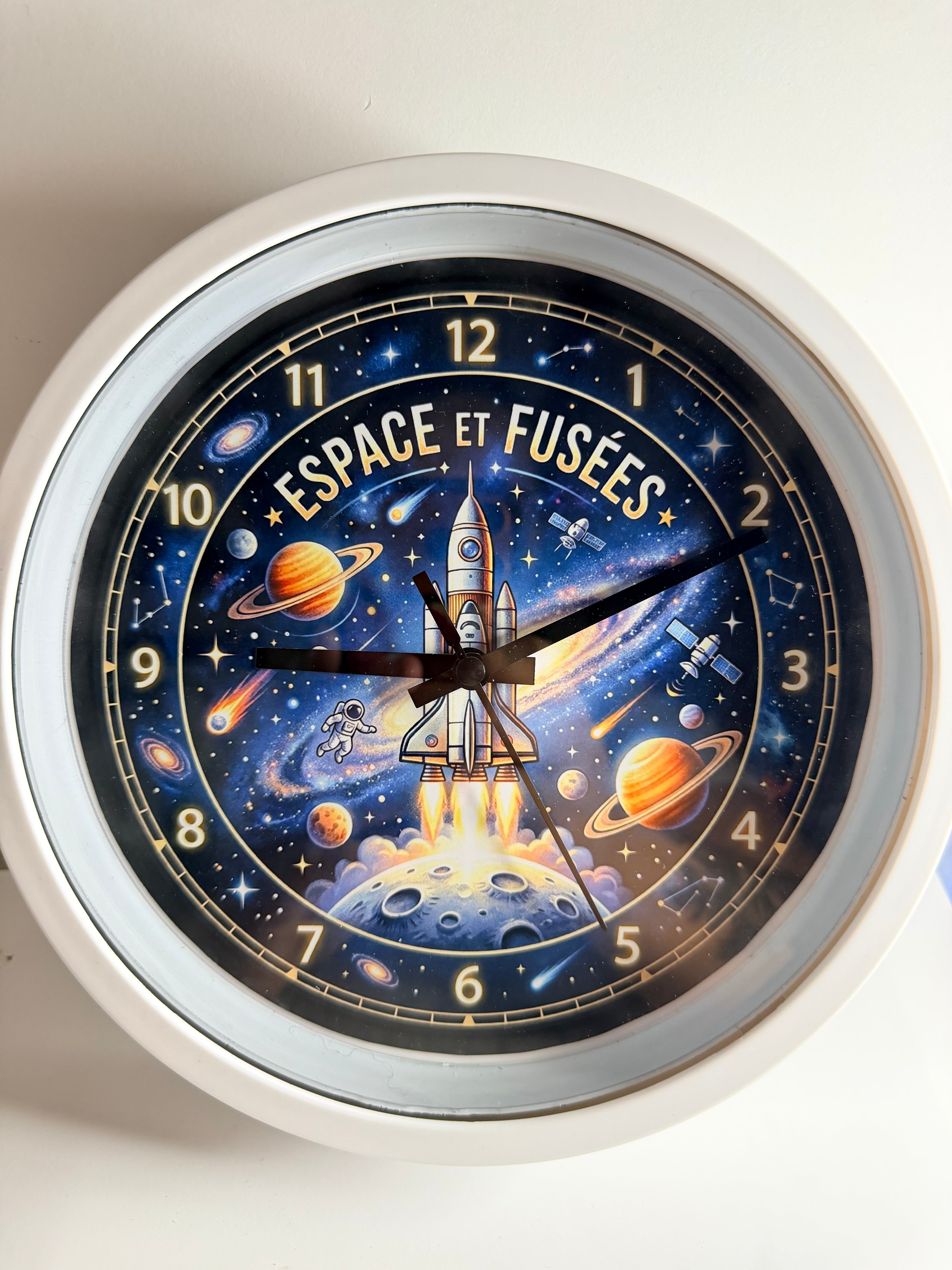 Horloge Murale « Espace et Fusées » 🚀🪐